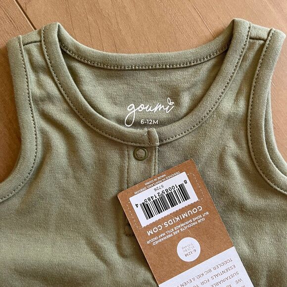 NWT Goumi Kids Artichoke Baby Romper SZ 6-12mo Bamboo Organic Cotton Shortie - Picture 1 of 3